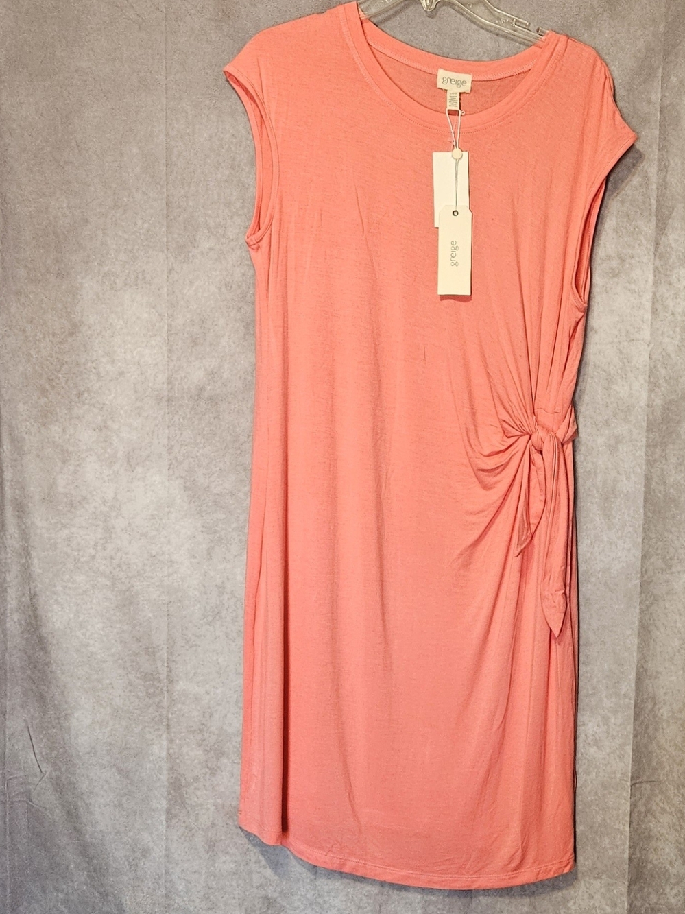 Sleeveless Knot-Detail Midi Dress in Coral